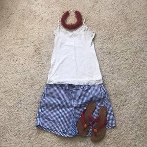 Old Navy Blue and White Gingham Everyday Short